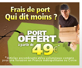 Port à partir de 6,50€* c'est vous qui choisissez Exapaq ou colissimo suivi. Offerts dès 49€. *conditions pour la France Métropolitaine et la Corse